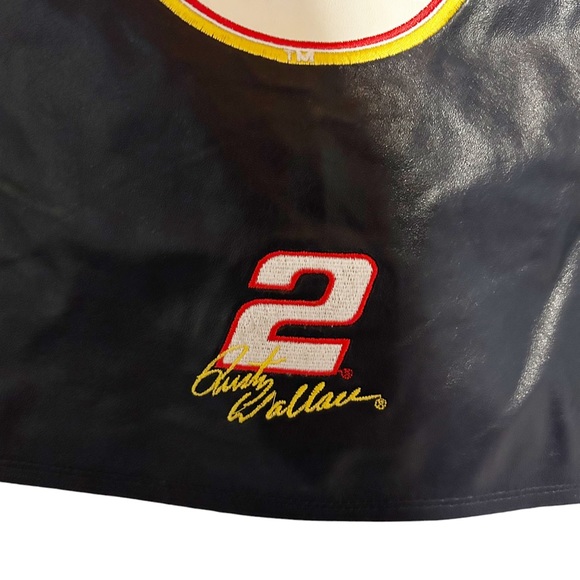 Nascar Dusty Wallace 100% Leather Miller Lite Sleeveless Top Womens Plus Size 2X - Picture 2 of 7